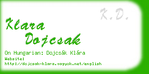 klara dojcsak business card