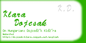 klara dojcsak business card